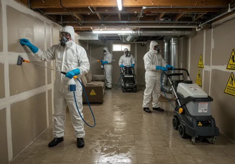 Basement Moisture Removal and Structural Drying process in Vallejo, CA